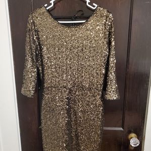 Deep Gold Sequin Dress